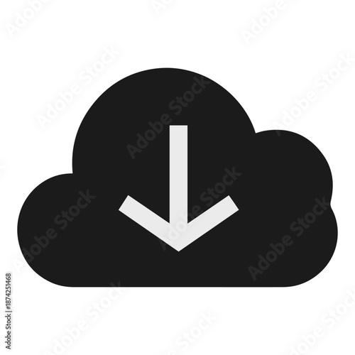 cloud download data storage icon