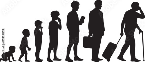 Vector silhouette generation men.