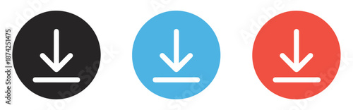 download arrow button icon set