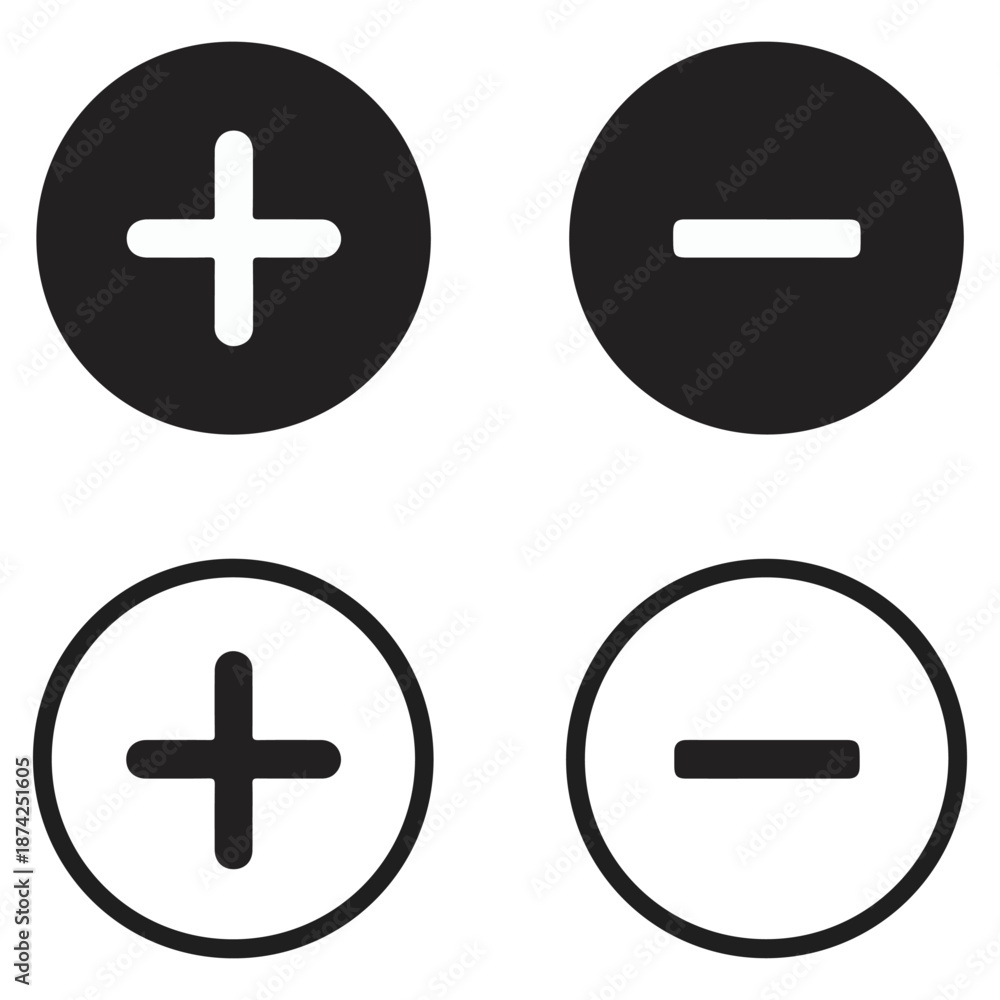 Obraz premium plus minus math symbol icon