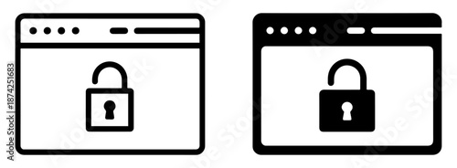 secure browser lock icon set