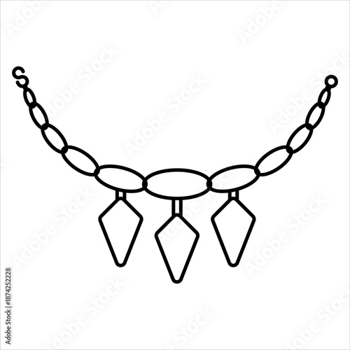 illustration of a necklace with a white background