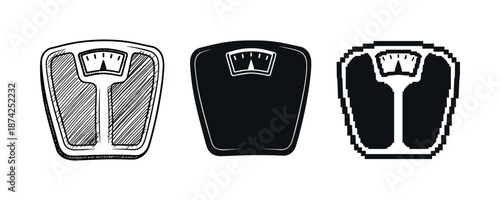 Vintage and modern scale illustrations in various styles