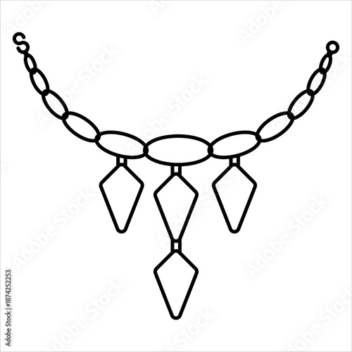 illustration of a necklace with a white background