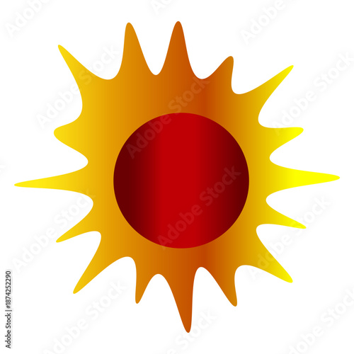 illustration of the sun with a white background