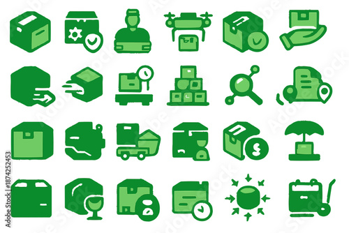 Vector illustration set of web design icons featuring transportation symbols like car, truck, bus, train, airplane, and taxi for travel and auto service signs