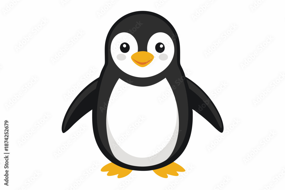 Obraz premium Elegant Emperor Penguin Icon Vector Art, Stylized Minimalist Bird Design for Winter Theme Decorations and Signage