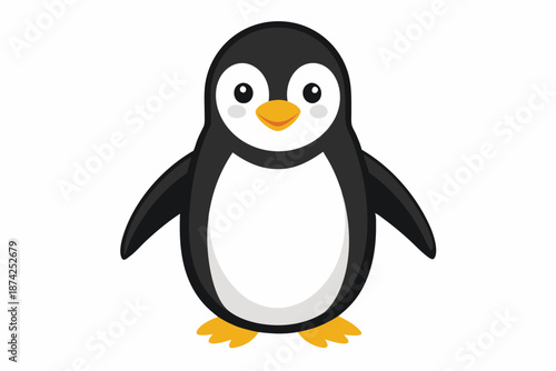 Elegant Emperor Penguin Icon Vector Art, Stylized Minimalist Bird Design for Winter Theme Decorations and Signage