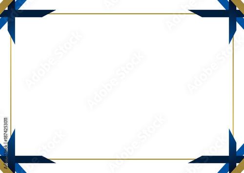 elegant frame blue navy and gold certificate border design