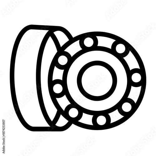 Ball Bearing Line Icon