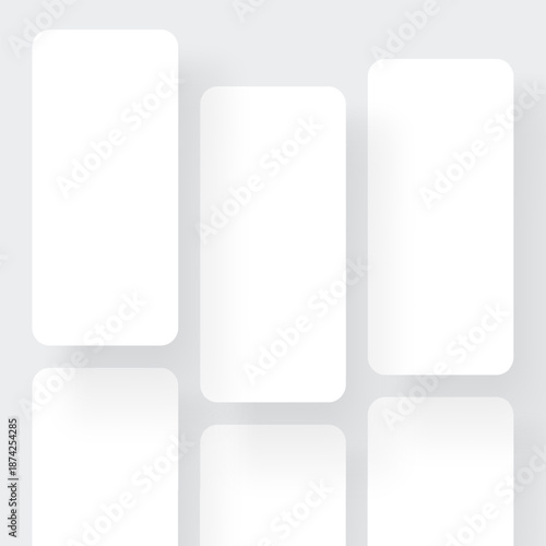 Blank smartphone app screens. Vector mockup for mobile app presentation and UI interface design