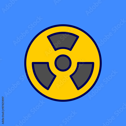 Nuclear Radiation Vector Icon Illustration On Isolated Background.