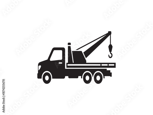 Tow truck with crane and hook illustration