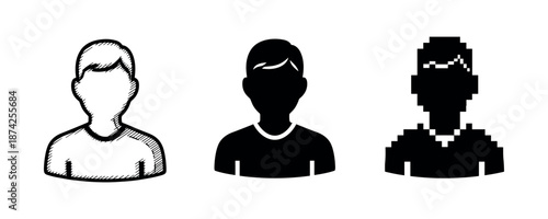 Diverse male portraits in various artistic styles