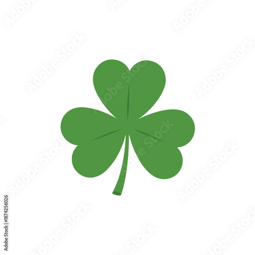 An image of a green shamrock with a transparent background. The shamrock is a three-leaf clover, often associated with St. Patrick's Day and symbolizing good luck.