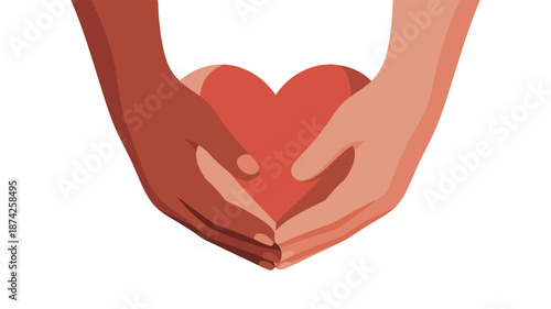 Two hands cradling a heart symbol, representing care and compassion.