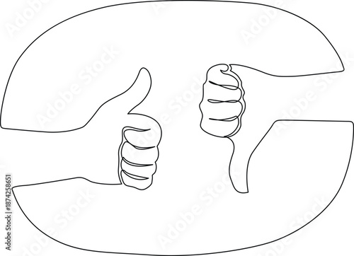Thumbs up and down illustration Vector