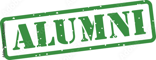 Green alumni stamp isolated on transparent background