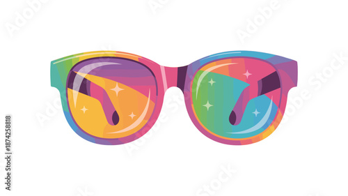 A stylish rainbow-colored glasses.