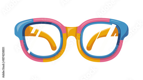 A pair of vibrant eyeglasses in a modern design.