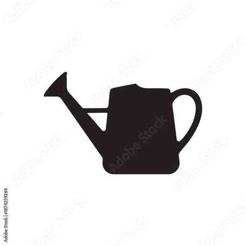 Watering can silhouette vector flat illustration design on white background