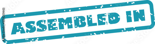 Teal assembled in stamp with grunge effect