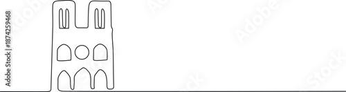 Gothic cathedral with arched windows Vector