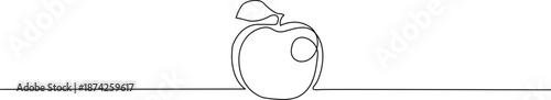 Simple line drawing of an apple Vector