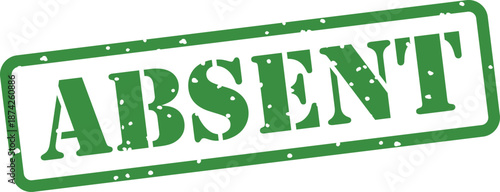 Green rubber stamp with absent text