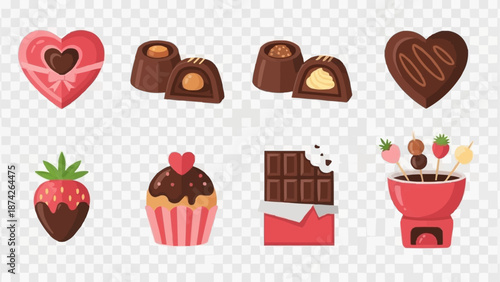 Assortment of delicious chocolate treats and sweets.