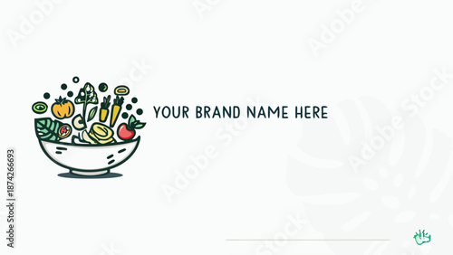 Healthy food bowl mockup with fresh vegetables