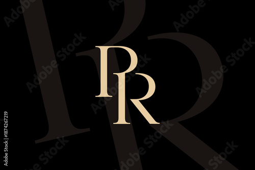 PR or RP letter logo icon design. Classic style luxury initials monogram.