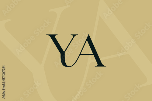 YA or AY letter logo icon design. Classic style luxury initials monogram.