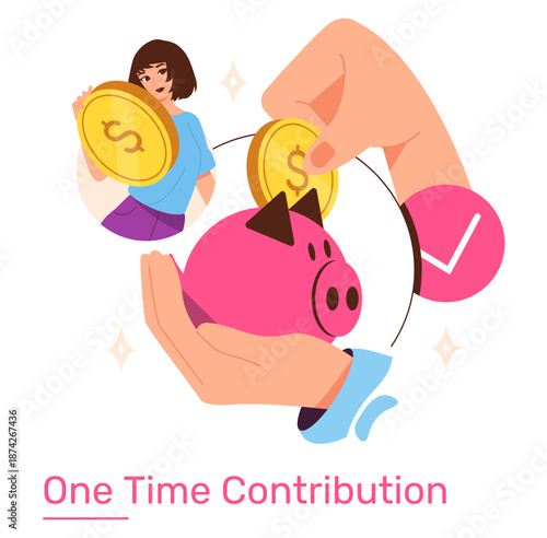 Vector Illustration of a One-Time Contribution Concept