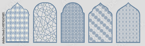abstract window ornament pattern for designs with religious themes such as ramadan, eid al-fitr, eid al-adha. vector illustration