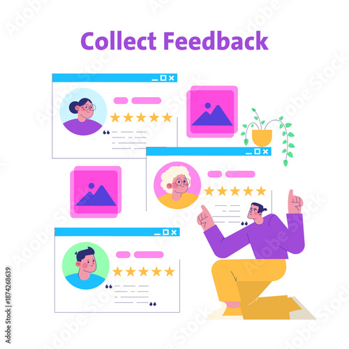 Collecting Feedback Vector Illustration with Ratings
