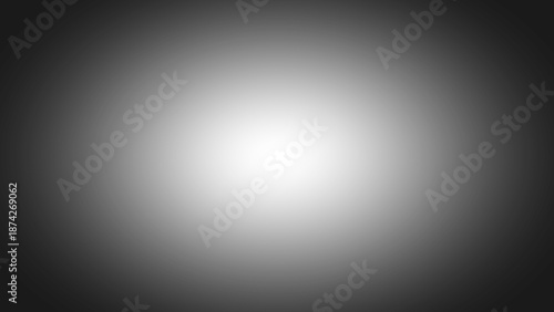 Black and white radial border vignette abstract overlay background. Gradient blend blank transparent central light glow soft blur effect. Minimal monochrome light burst. Vector illustration.