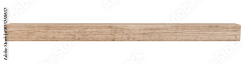 Schilderij op canvas realistic 3d render of square wooden bar profile