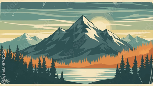 sunset in the mountains