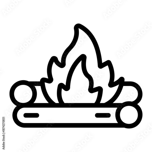 Campfire Line Icon
