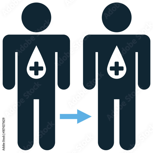 Blood donation icon vector for red cross drives. Ideal for transfusions, donor cards, saving lives, and medical bag symbols.
