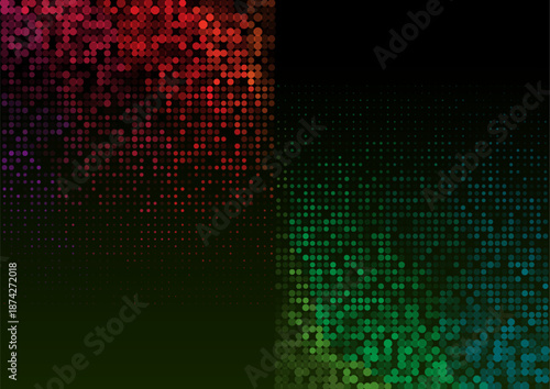 Multicolored shiny sparkling halftone dots abstract futuristic background. Geometric concept vector design