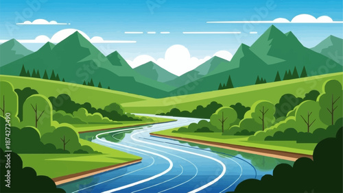 landscape with mountains