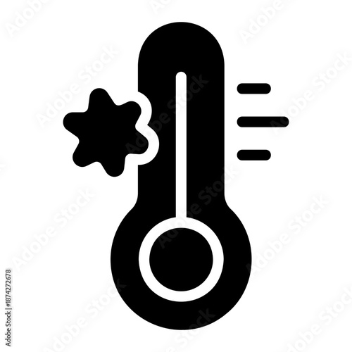 Cold thermometer Solid icon