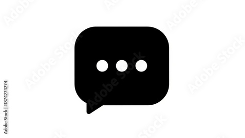 Simple black speech bubble icon on a white background