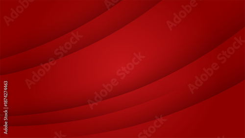 Elegant Red Abstract Background with Smooth Overlapping Curved Layers, Vibrant Crimson Gradient Textures, and Minimalist Fluid Design for Luxury Branding and Presentation.