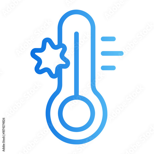 Cold thermometer Line Gradient Icon