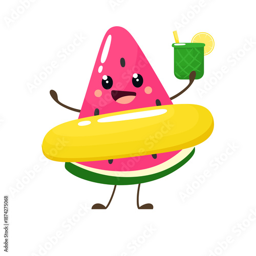 Set of cute cartoon vector illustrations featuring a funny food collection with fruits, vegetables, berries, and nature elements for kids' holiday design