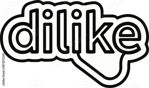 Stylized text in a rounded, outlined font, featuring a lowercase word with a speech bubble tail