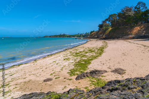 Beach near Point du Bechet Saint-Jacut-de-la-Mer Brittany north west France
